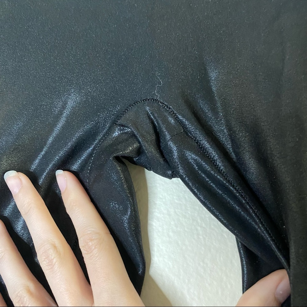 SPANX black faux leather leggings S - Picture 6 of 12